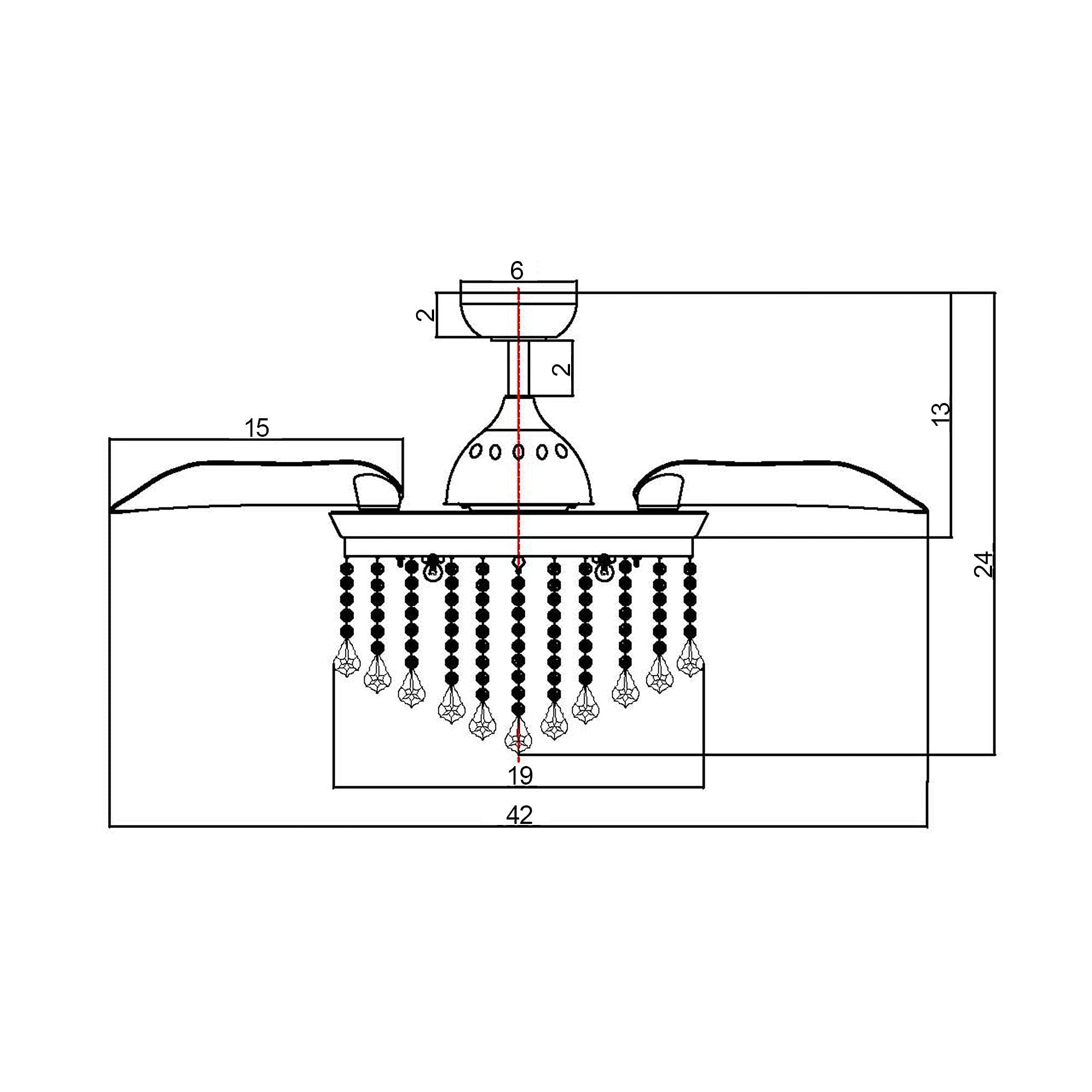 Ceiling Fans with Lights and Remote 42 Inch Crystal Chandelier Ceiling Fan with Light for Bedroom 3 Retractable Blades, Timer, Chrome2