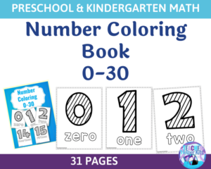 numbers coloring book- number coloring pages- number practice