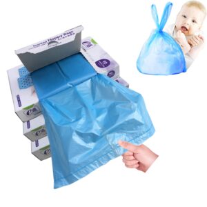 dergik diaper disposal bags for baby,on the go,fresh light baby powder faint scented,easy tie handles, diaper bags disposable for diaper sacks poop pet trash bags or dirty costumes, 270 bags, blue