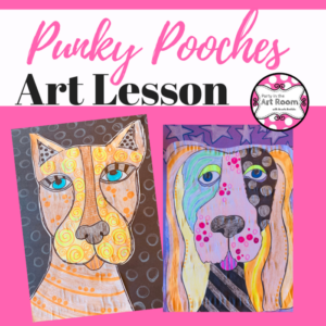 punky pooches - art lesson for kids
