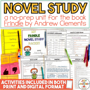 novel study: frindle (print and digital activities)