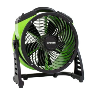 xpower fc-250d dc motor heavy duty industrial high velocity whole room air mover air circulator utility floor fan, variable speed, timer, 13 inch, 1560 cfm
