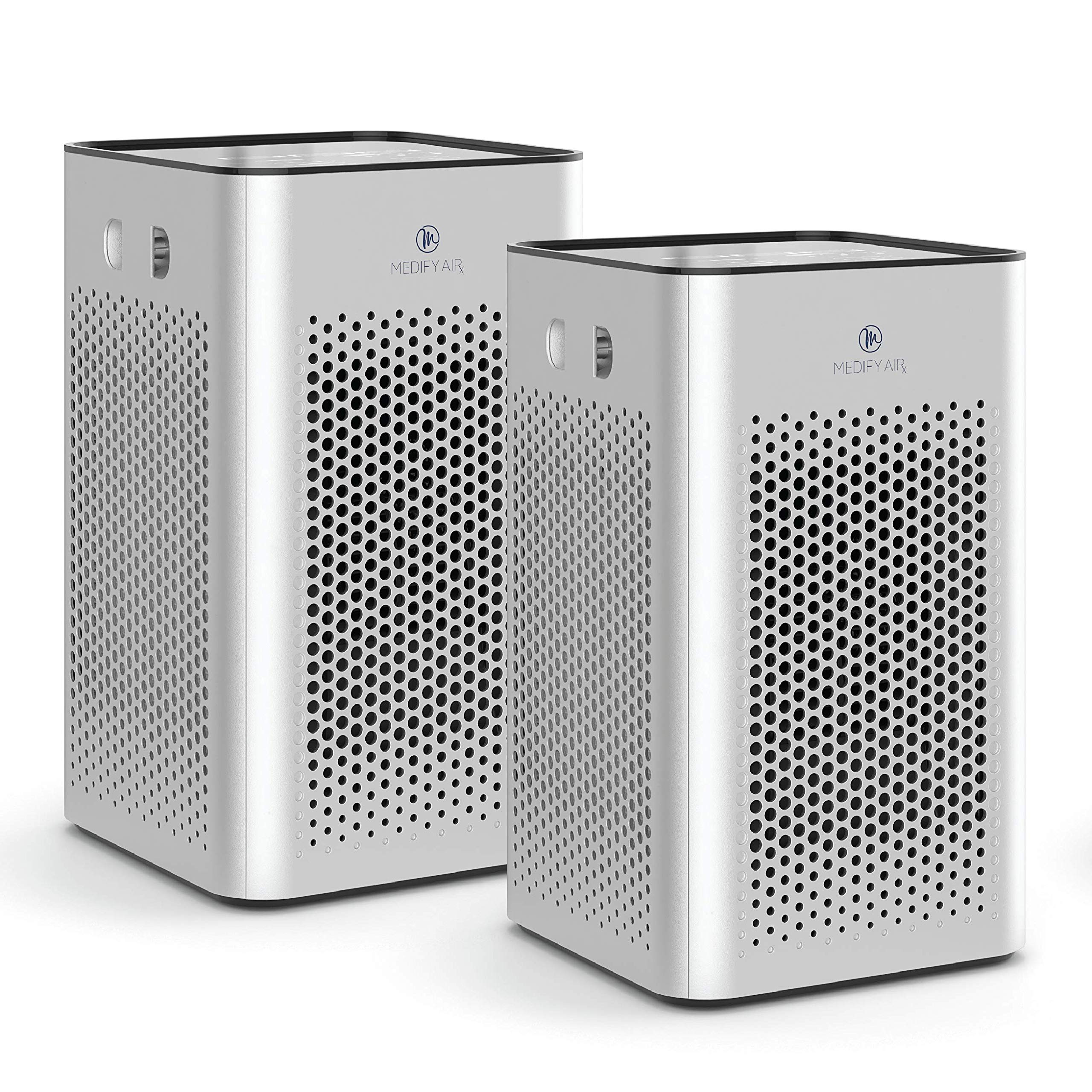 Medify MA-25 Air Purifier with True HEPA H13 Filter | 825 ft² Coverage in 1hr for Allergens, Smoke, Wildfires, Odors, Pollen, Pet Dander | Quiet 99.9% Removal to 0.1 Microns | Silver, 2-Pack