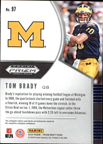 2020 Panini Prizm (NFL) Draft Picks #97 Tom Brady Michigan Wolverines Officially Licenced NCAA Collegiate and NFLPA Football Panini Panini Football Trading Card (Scan streaks are NOT on the Card Itself)