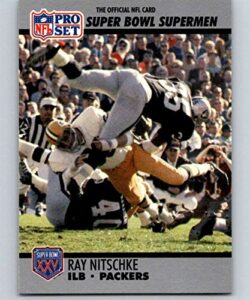 1990 pro set nfl football super bowl 160#92 ray nitschke green bay packers official trading card of the national football league