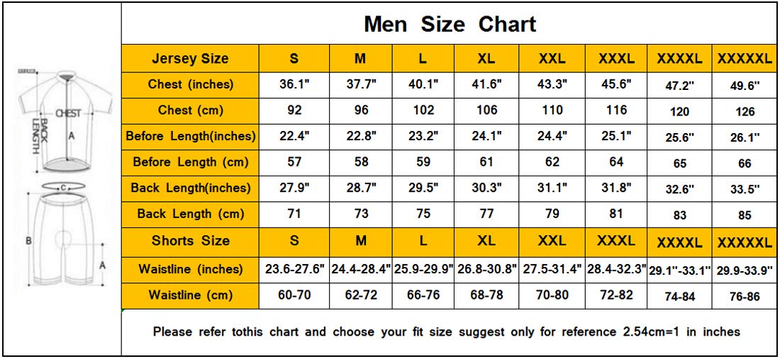 Men Cycling Jersey Team Bike Shirts Short Sleeves and Bib Shorts Set Biking Clothing (Large,B)