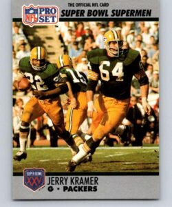 1990 pro set nfl football super bowl 160#64 jerry kramer green bay packers official trading card of the national football league