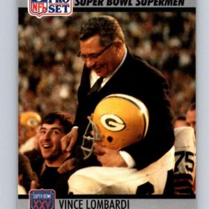 1990 Pro Set NFL Football Super Bowl 160#28 Vince Lombardi Green Bay Packers CO Official Trading Card of the National Football League