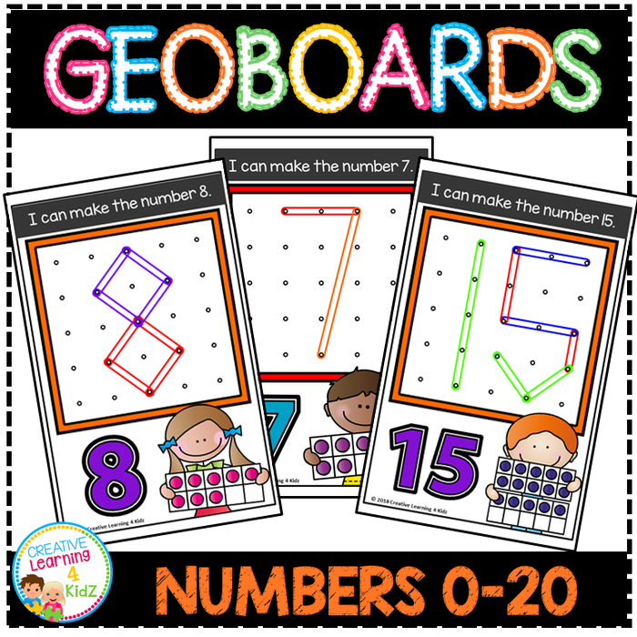 Geoboard Templates: Numbers 0-20