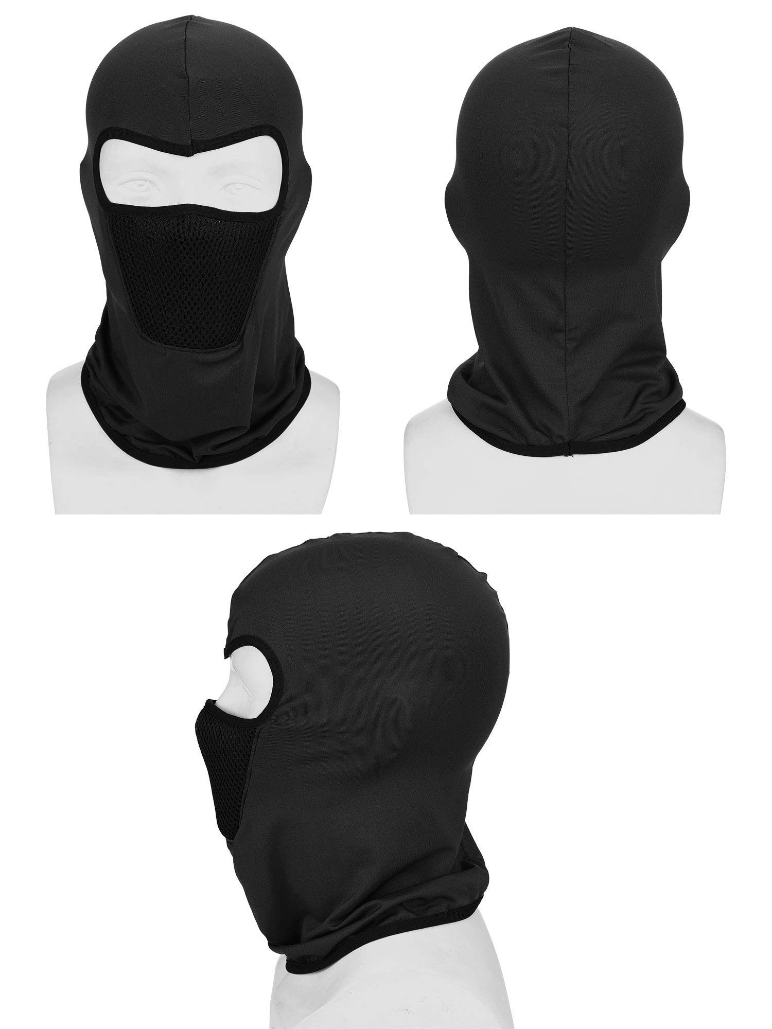 SATINIOR 9 Pieces Balaclava Ski Mask Cover Breathable Sun Dust Protection Full Face Cover for Women Men Outdoor Activities (Black, Dark Blue, Grey,Medium)