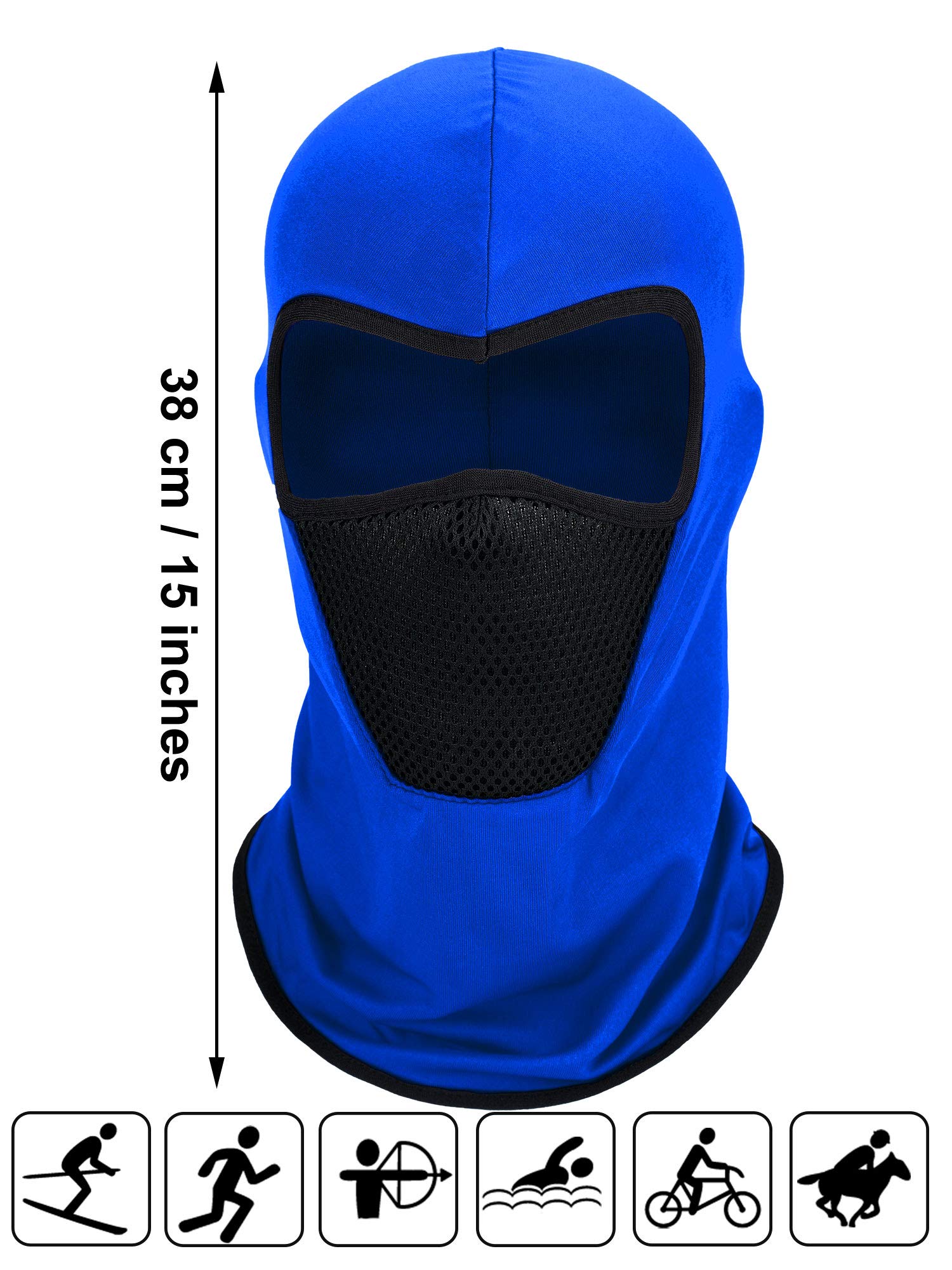 SATINIOR 9 Pieces Balaclava Ski Mask Cover Breathable Sun Dust Protection Full Face Cover for Women Men Outdoor Activities (Black, Dark Blue, Grey,Medium)