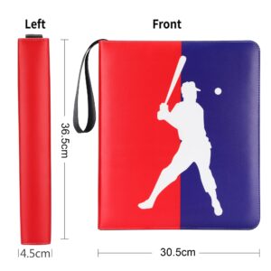 Baseball Card Binder with Sleeves - 720 Card Protectors Holder Book for Baseball Cards, 40 Pcs 9-Pocket Pages, Card Collector Album with Zipper Storage Display Case