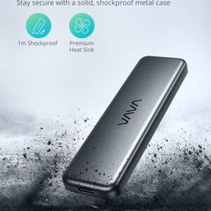 VAVA Portable External SSD Pro, 512GB Hard Drive with 540MB/S Data Transfer, NAND Flash, USB 3.1 Gen 2 Interface, ATA Lock, Mini USB C Solid State Drive