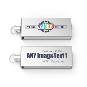meinami mini size customized usb flash drive in silver metal thumb drive personalized memory stick 8gb 100 pack
