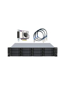 qnap tl-r1200s-rp 12 bay 2u rackmount sata 6gbps jbod storage enclosure with redundant power supply. pcie sata interface card (qxp-1600es) included