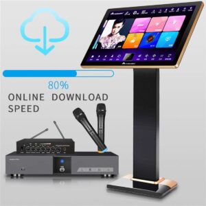 音王 inandon-KV-V5 Plus Karaoke Player, with Wireless Mic, 21.5 inch Touch Screen 8TB HDD, Home Entertainment Online Movie Intelligent Song-selection Free Cloud Download, KV-V5 Pro KTV Machine