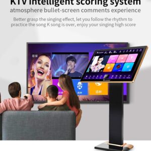 音王 inandon-KV-V5 Plus Karaoke Player, with Wireless Mic, 21.5 inch Touch Screen 8TB HDD, Home Entertainment Online Movie Intelligent Song-selection Free Cloud Download, KV-V5 Pro KTV Machine