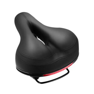 bike seat bicycle saddle, shock-absorbing spring reflective strip, thickened memory foam, waterproof replacement leather bicycle seat cushion, for outsole men and women mountain bikes