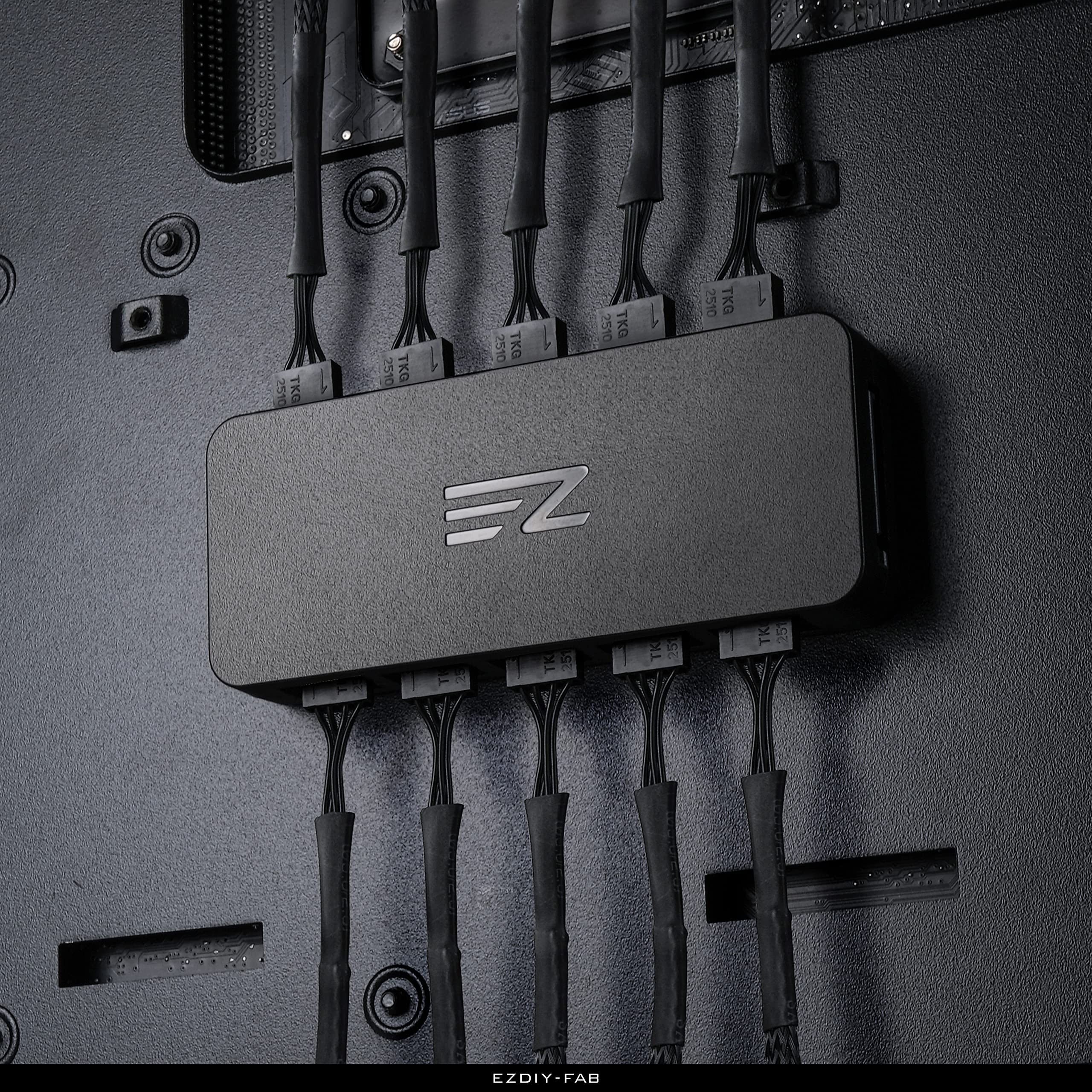 EZDIY-FAB PWM Fan Hub Controller/Splitter for 4-Pin & 3-Pin PC Cooling Fans, SATA Power, Only Use One MB Header