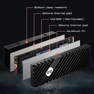 EZDIY-FAB M.2 SSD heatsink 2280, Double-Sided Heat Sink, High Performance SSD Radiator for PC / PS5 for PCIE NVME M.2 SSD or SATA M.2 SSD- Black