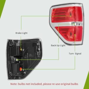 AUTOSAVER88 Taillights Compatible with 2009-2014 Ford F150, F-150 Styleside Pickup Truck Tail Light Assembly Replacement Tail Lamp Passenger and Driver Side