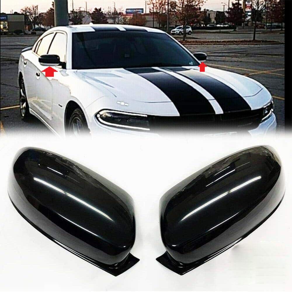 Overun Shiny Black Top Half Mirror Covers Overlay Designed for 2011-2020 200 300 Charger