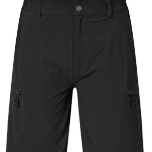 Rdruko Men's Hiking Cargo Shorts Quick Dry Lightweight Outdoor Work Casual Travel Summer Shorts with 6 Zipper Pockets(Black, US 36)