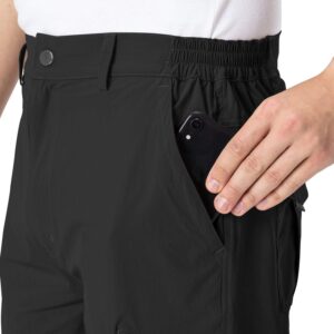 Rdruko Men's Hiking Cargo Shorts Quick Dry Lightweight Outdoor Work Casual Travel Summer Shorts with 6 Zipper Pockets(Black, US 36)