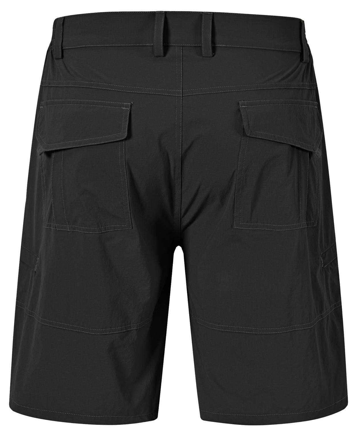 Rdruko Men's Hiking Cargo Shorts Quick Dry Lightweight Outdoor Work Casual Travel Summer Shorts with 6 Zipper Pockets(Black, US 36)