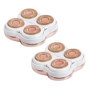 tuokiy legs hair remover replacement head compatible with finishing touch flawless electric legs shaver for women,rose gold 2-pc pack