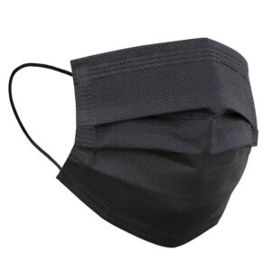 unifandy disposable face masks, pack of 50 face mask protective dust particle 3-layer design and earloop, ideal for home, outdoor and office - black