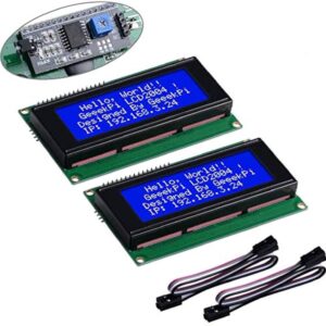 GeeekPi IIC I2C TWI Serial LCD 2004 20x4 Display Module with I2C Interface Adapter Blue Backlight for Raspberry Pi Arduino STM32 DIY Maker Project BPI Tinker Board Electrical IoT Internet of Things