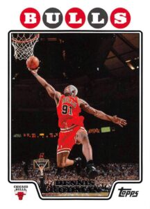 2008-09 topps basketball #168 dennis rodman chicago bulls official nba trading card from the topps company