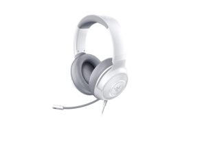 razer kraken x ultralight gaming headset: 7.1 surround sound capable - lightweight frame - integrated audio controls - bendable cardioid microphone - for pc, ps4, nintendo switch - mercury white