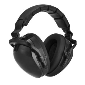 amazon basics noise-reduction safety earmuffs ear protection, one size, solid black