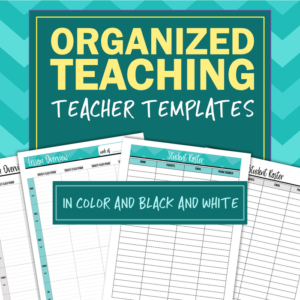organized teaching teacher templates