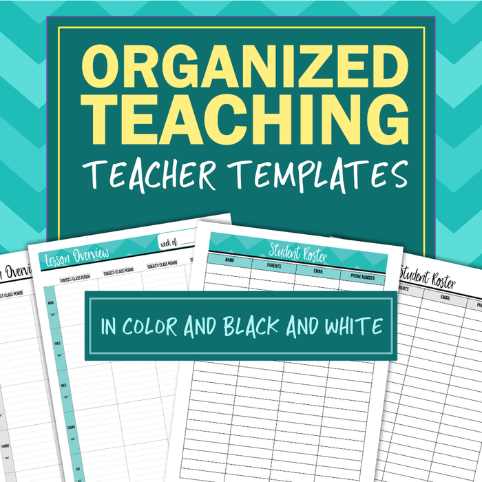 Organized Teaching Teacher Templates