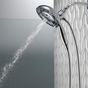 Delta Faucet 5-Spray In2ition Dual Shower Head with Handheld Spray, H2Okinetic Brushed Nickel Shower Head with Hose, Showerheads, Handheld Shower Heads, Magnetic Docking, Stainless 58480-SS25-PK