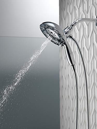 Delta Faucet 5-Spray In2ition Dual Shower Head with Handheld Spray, H2Okinetic Brushed Nickel Shower Head with Hose, Showerheads, Handheld Shower Heads, Magnetic Docking, Stainless 58480-SS25-PK