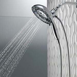 Delta Faucet 5-Spray In2ition Dual Shower Head with Handheld Spray, H2Okinetic Brushed Nickel Shower Head with Hose, Showerheads, Handheld Shower Heads, Magnetic Docking, Stainless 58480-SS25-PK