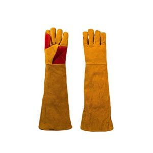23.6 inch long sleeves leather welding gloves leather welding gloves, heat-resistant and wear-resistant welding gloves and hand protectors, fire-resistant boot protectors,tools and gifts for men dad