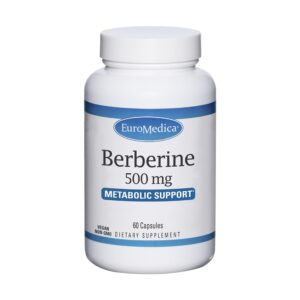 euromedica berberine 500 mg - 60 capsules - indian barberry - metabolic support - non-gmo, vegan - 60 servings
