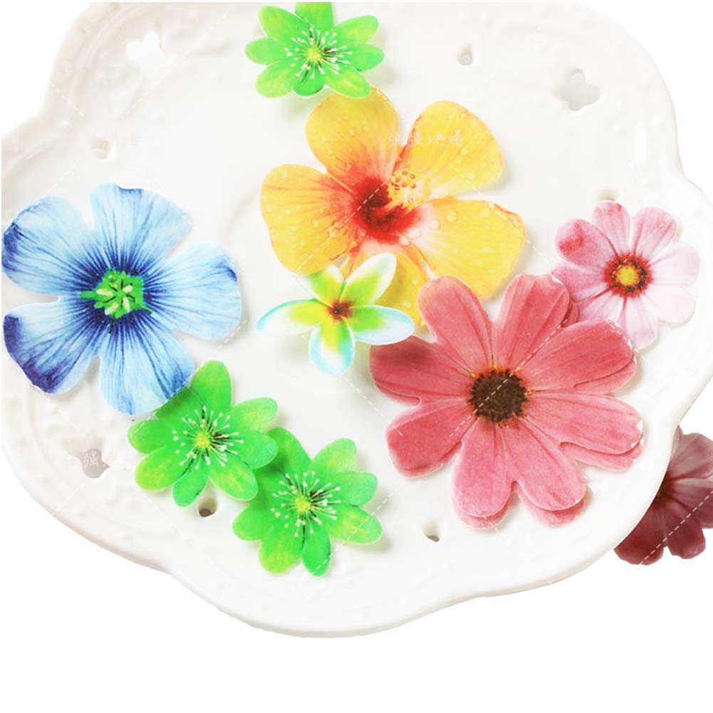 Edible Cupcake Toppers 70pcs Flowers cake decorations edible Wedding Cake Birthday Party Food Decoration Mixed Size & Colour for Flowers party