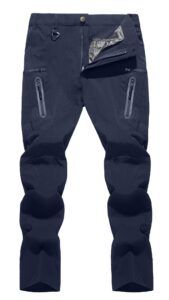 tacvasen men's tactical stretch pants quick-dry fishing travel hiking pants navy, 40