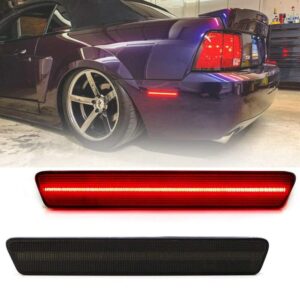 nslumo led rear side marker lights for 1999-2004 f-ord mustang rear bumper led side marker lamp 2pcs smoked lens