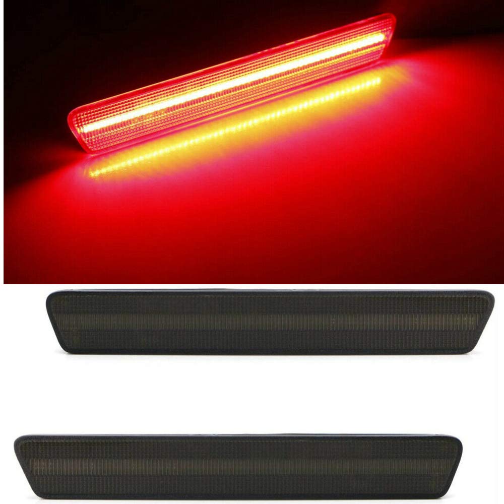 NSLUMO Led Rear Side Marker Lights for 1999-2004 F-ord Mustang Rear Bumper Led Side Marker Lamp 2pcs Smoked Lens