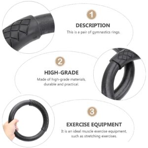 BESPORTBLE 1 Pair ABS Gymnastic Ring Fitness Rings Workouts Ring Home Fitness Ring Pro Gym Ring for Fitness (Black)