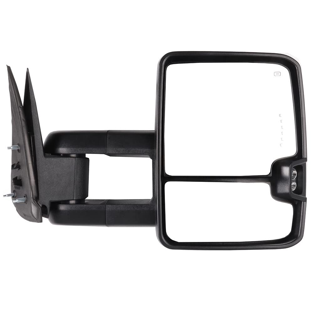 ECCPP Tow Mirrors Towing Mirrors Compatible with 1999-2002 for Chevy Silverado for GMC Sierra Pickup with Left Right Side Power Control Heat LED Turn Signal Running Clearance Light with Black Housing