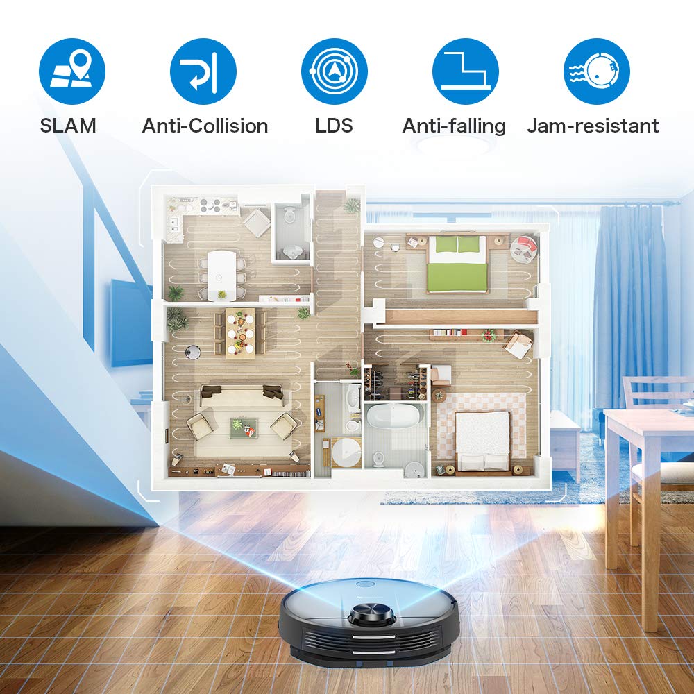 Proscenic M6 PRO Wi-Fi Connected Robot Vacuum Cleaner and Mop, Alexa & Google Home& App Control, Lidar Navigation, Robotic Vacuum with Mapping, 2600 Pa Suction and Selective Room Cleaning