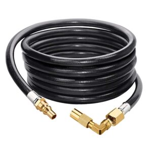 eazy2hd 7ft rv quick connect propane hose with propane elbow adapter fitting rv quick-connect kit, low pressure propane extension hose for blackstone 17"/22" griddle